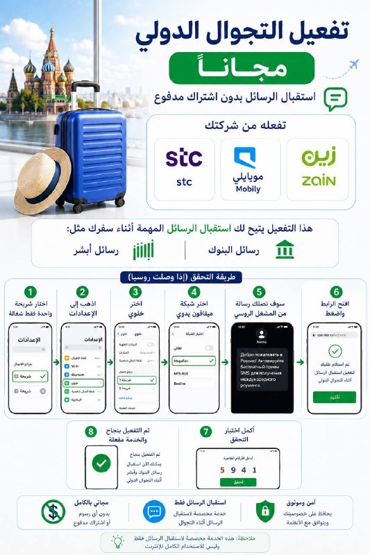 خطوات تفعيل التجوال الدولي في روسيا